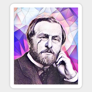 Hippolyte Taine Pink Portrait | Hippolyte Taine Artwork 8 Sticker